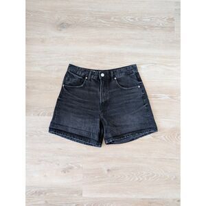 Zara High-Rise Denim Shorts – Washed Black (Size 8 US / EUR 40)